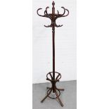 Bentwood hat and coat stand, 188cm