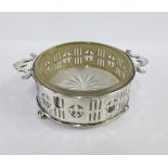 George V silver and glass butter dish, Birmingham 1924, 10cm