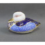 Royal Crown Derby Imari paperweight in the form of a duck, 12cm long