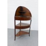 19th century mahogany and inlaid corner washstand, 122 x 65cm