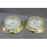 Set of four domed glass ceiling lights, 34cm diameter, (4)