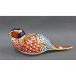 Royal Crown Derby Imari paperweight in the form of a bird, 18cm long