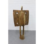 African wooden grave marker, 115 x 56cm