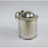 George III Scottish silver lidded mustard, McHattie & Fenwick, Edinburgh, circa 1800, with blue