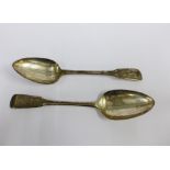 withdrawn A pair of Georgian silver fiddle pattern table spoons, William Constable, Edinburgh 1815,