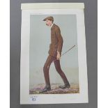 Original Vanity Fair spy coloured supplement print "Jimmy", portraying Scottish golfer James