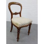 Victorian mahogany balloon back chair, with upholstered seat, 89 x 47cm