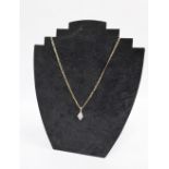 9ct gold necklace with diamond set pendant