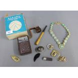 Mixed lot to include costume jewellery, cheroot's and a Sakura vintage radio, etc (a lot)