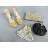 Three ladies vintage evening bags and a pair of shoes (4)