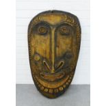 Large African tribal face mask / shield, 95 x 53cm