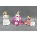 Three Royal Doulton figures to include Victoria HN2471, The Bedtime Story, HN2059 and Bunny's