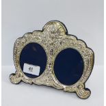 Modern silver double photograph frame, Carrs, Sheffield 1994, with strut back, 18 x 16cm