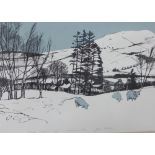 Joan Wilson (Scottish) Easter Snows, Artist Proof Silkscreen and Litho signed in pencil, framed,