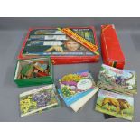 Hornby Electric Train Set, vintage wooden farmyard animals and cigarette card albums, etc (a lot)