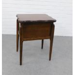 Early to mid 20th century oak sewing table with card table swivel top, 63 x 47cm