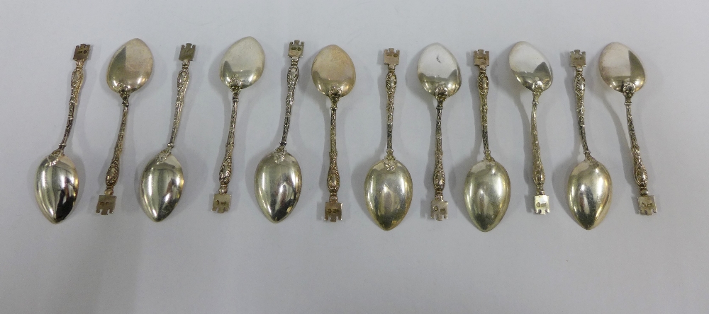 Set of twelve silver Gibraltar teaspoons, (12) - Image 2 of 2