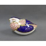 Royal Crown Derby Imari paperweight in the form of a bird, 10cm long