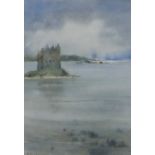 Marjory Barnard, Castle Stalker, Watercolour, signed, in glazed frame, 18 x 24cm