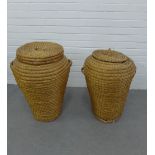 Two wicker laundry baskets (2)