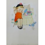 Mabel Lucie Attwell - "When I looks my best, I feels my best!" original artwork in watercolour for