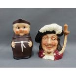 Royal Doulton Porthos character jug and a Goebel style Monk jug, (2)