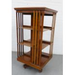 Mahogany revolving bookcase of typical form, 123 x 60cm