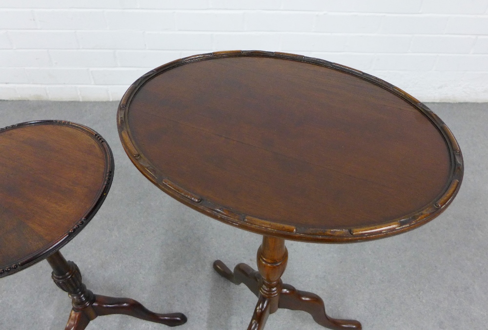 Mahogany pedestal wine table on a baluster column together with another, tallest 63 x 44cm (2) - Image 2 of 3