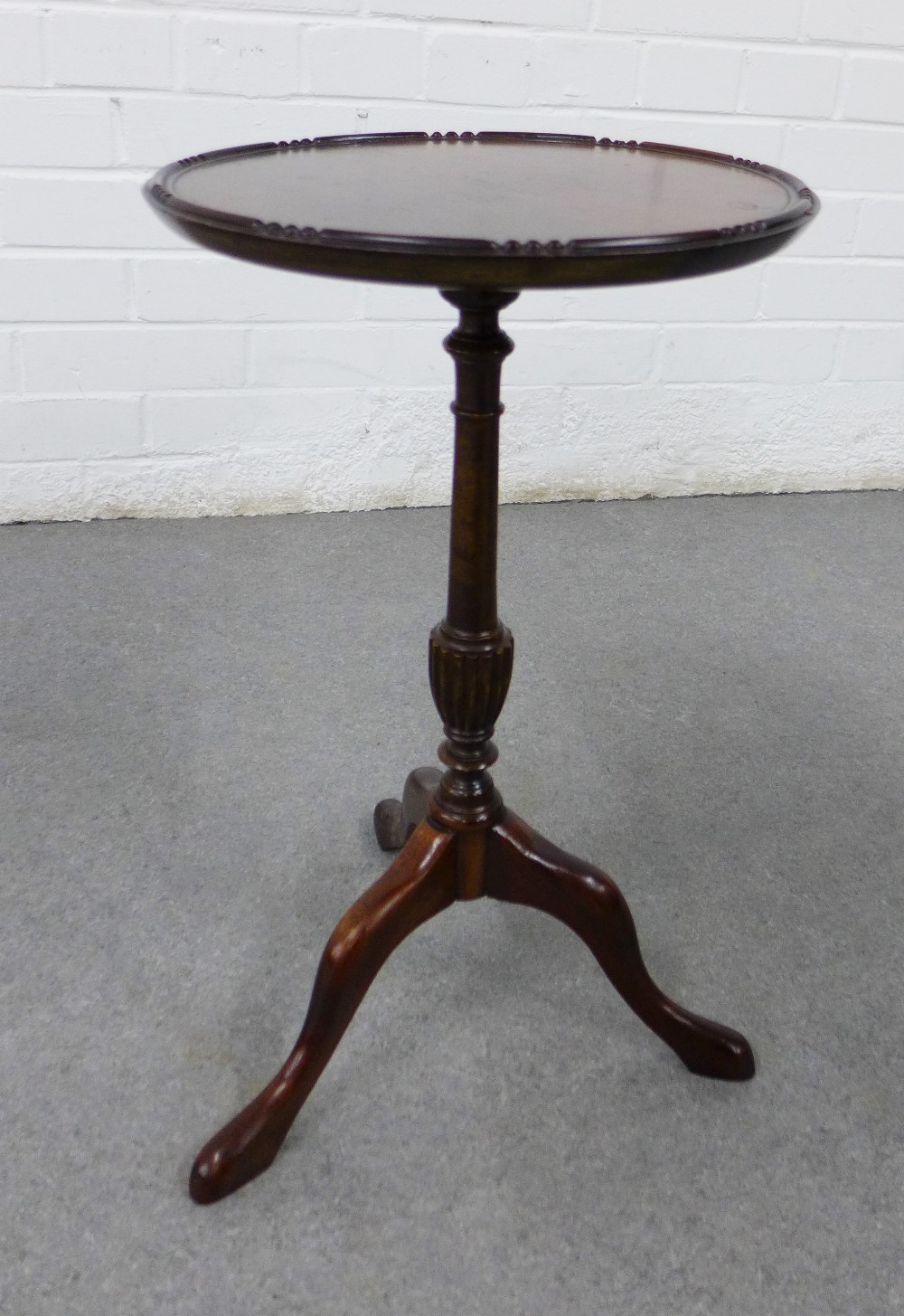 Mahogany pedestal wine table on a baluster column together with another, tallest 63 x 44cm (2) - Image 3 of 3