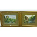 John Dale, Companion pair of landscape watercolours, signed, in glazed frames, 27 x 37 (2)