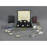 Mixed lot to include a set of six silver coffee bean handled spoons, various Epns teaspoons,