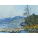 Highland landscape, watercolour, signed indistinctly, in a glazed frame, 37 x 27cm