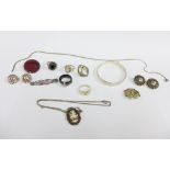 Collection of silver jewellery to include a bangle, pendants, rings, etc (a lot)