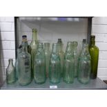 Quantity of vintage glass bottles, (18)