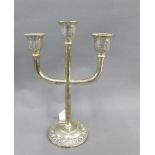 Eastern silver candelabra on circular footrim, stamped 925, 27cm high (weighted)