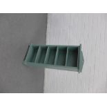 Green painted wooden bookcase, / shelving unit, 82 x 34cm