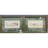 Two Stevengraph pure silk woven pictures to include 'The Slip' and the 'The First Point', in