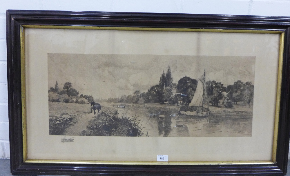 After R.D Winter, a 19th century engraved print in a glazed frame, size overall 95 x 55cm