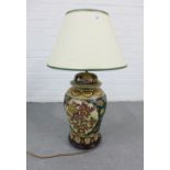 Large chinoiserie table lamp base and shade