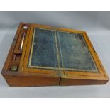 19th century brass bound mahogany writing box