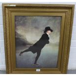 The Skating Minister, After Raeburn - a framed reproduction print, in a glazed and ornate frame,