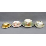 Japanese tea bowl and saucer, 18th century butterfly pattern tea bowl and saucer, Royal Worcester