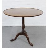 Mahogany pedestal table, with circular top on a baluster column and tripod legs, 72 x 76cm