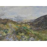 Erskine E Nicol, (1825 - 1904) Mountain pathway, Watercolour, signed and dated Oct '85, in a