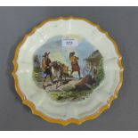 19th century Wedgwood plate painted with an Alpine Scene by Emille Lessore , impressed backstamp,