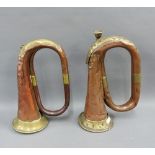Two copper and brass bugles (2)
