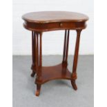 Italian style kidney shaped two tier occasional table, 69 x 57cm