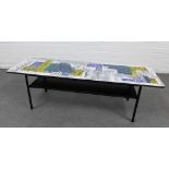 Mid 20th century Terence Conran coffee table with John Piper London Skyline rectangular top and an