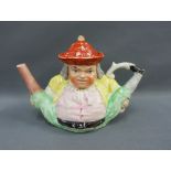 Staffordshire novelty Toby teapot, 18cm high