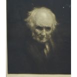David Waterson, (RE 1870 - 1954) Centenarian, Mezzotint, signed in pencil, 228 x 38cm